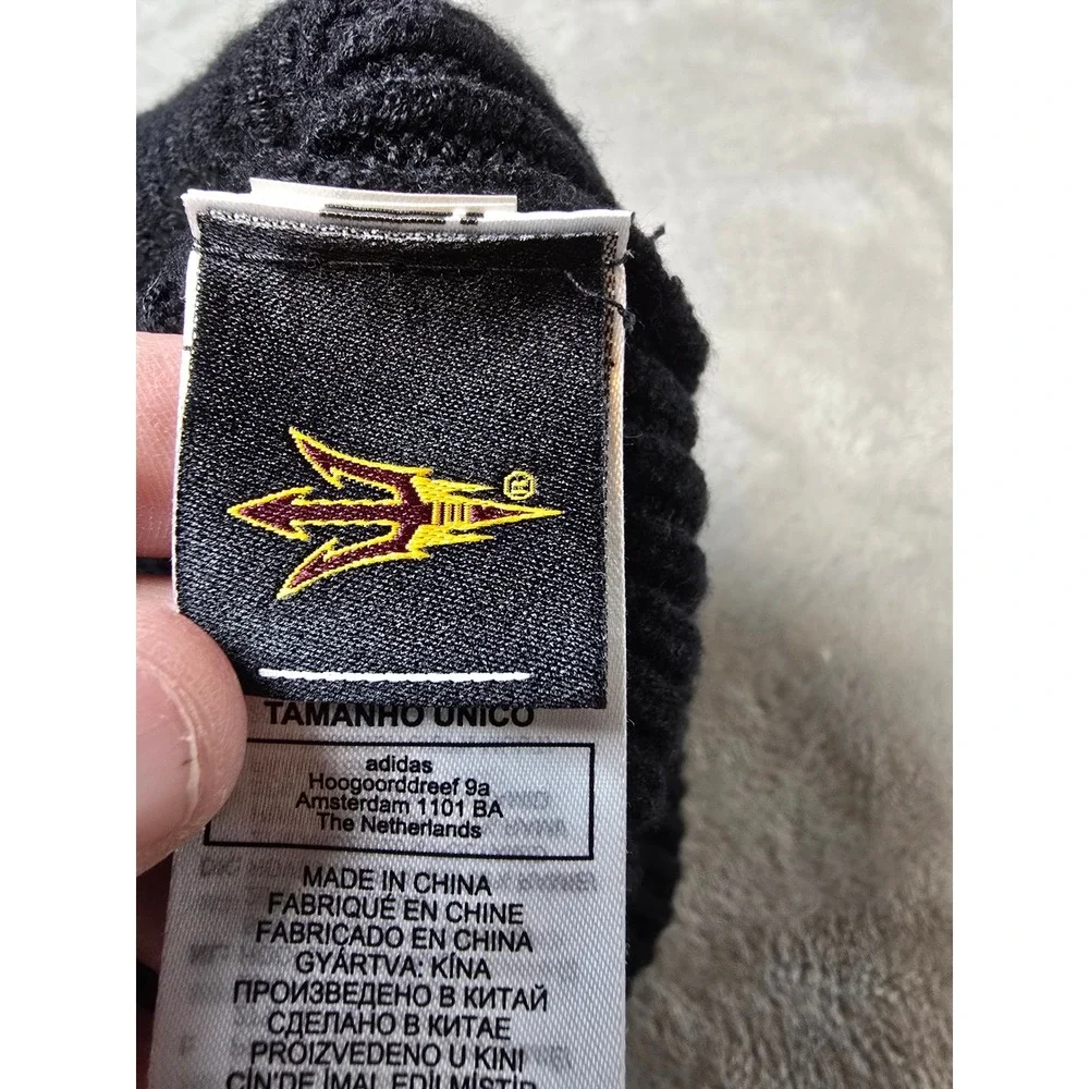 Arizona State Sun Devils Beanie‎ Hat Cap Black Adidas Cuffed Winter Warm
